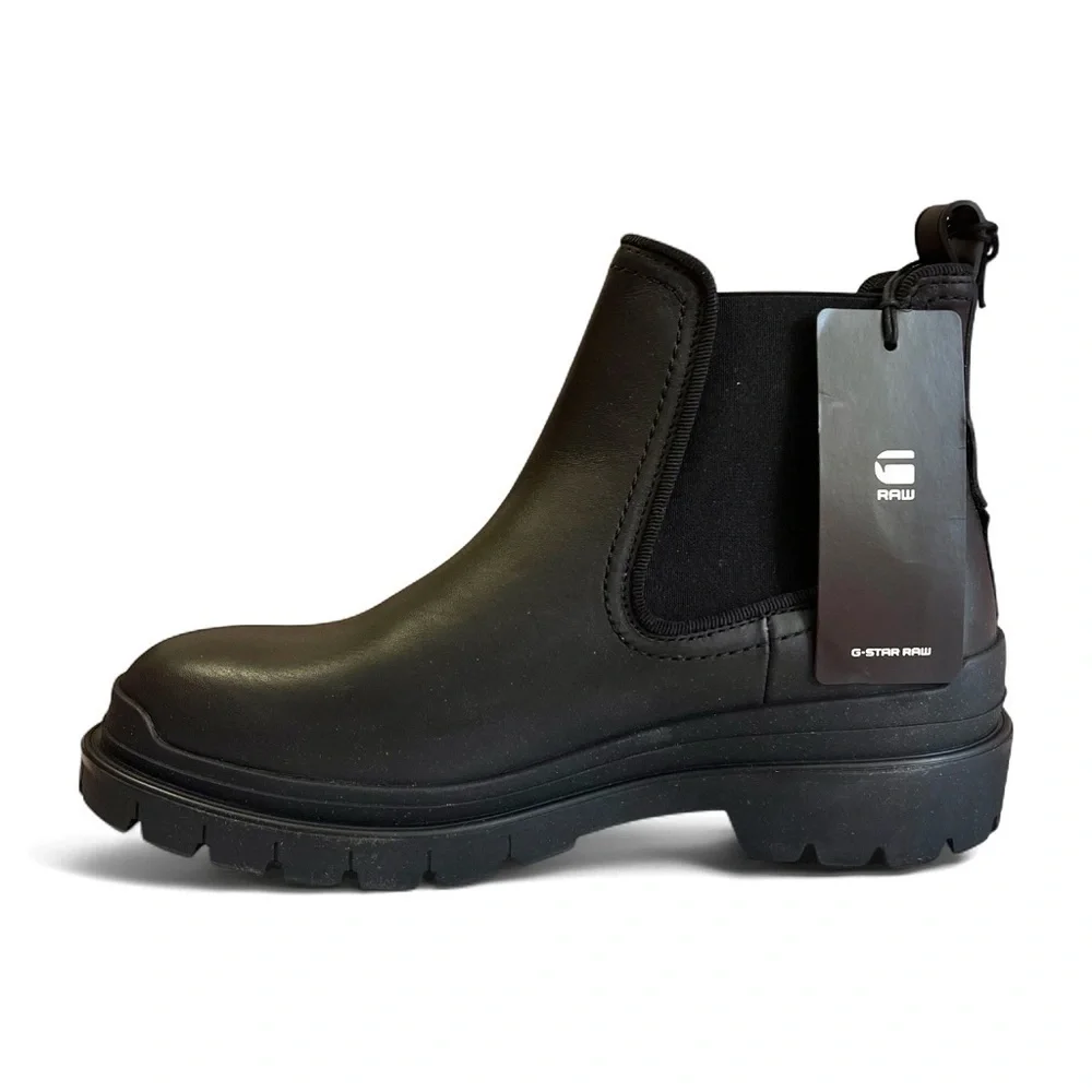 G-Star Raw Women’s Leather Chelsea Boots Size 7 Chunky Lug Sole Grunge Punk Goth